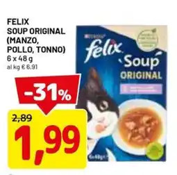 DPiù Felix soup original (manzo, pollo, tonno) offerta