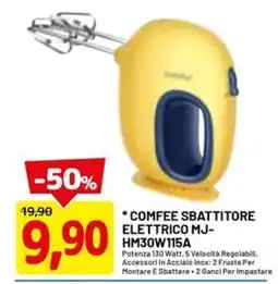 DPiù COMFEE SBATTITORE ELETTRICO MJ-HM30W115A offerta