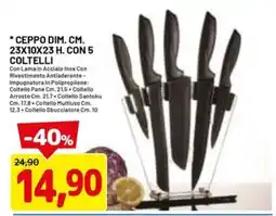 DPiù CEPPO DIM. CM. 23X10X23 H. CON 5 COLTELLI offerta