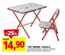 DPiù Set bimbo: tavolo offerta