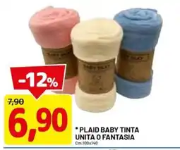 DPiù Plaid baby tinta unita o fantasia offerta