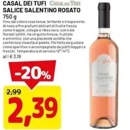 DPiù Casal dei tufi casale tut salice salentino ROSATO offerta