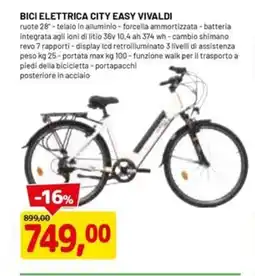 DPiù Bici elettrica city easy vivaldi offerta