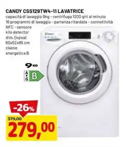 DPiù CANDY CSS129TW4-11 LAVATRICE offerta