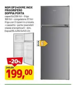 DPiù NGM DP240XME INOX FRIGORIFERO DOPPIA PORTA offerta