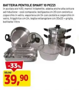 DPiù Batteria pentole smart 10 pezzi offerta
