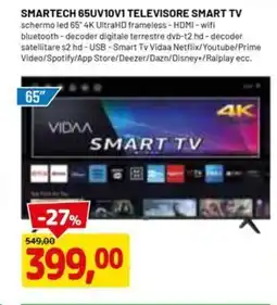 DPiù SMARTECH 65UV10V1 TELEVISORE SMART TV offerta