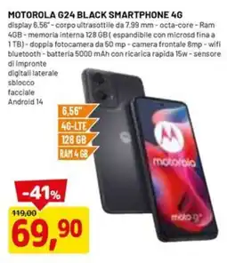 DPiù MOTOROLA G24 BLACK SMARTPHONE 4G offerta
