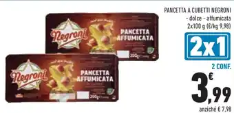 Conad Superstore Pancetta a cubetti NEGRONI offerta