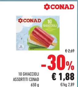 Conad Superstore 10 ghiaccioli assortiti CONAD offerta