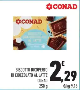 Conad Superstore Biscotto ricoperto di cioccolato al latte CONAD offerta