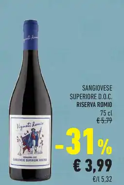 Conad Superstore Sangiovese superiore d.o.c. RISERVA ROMIO offerta