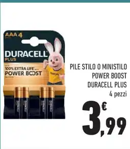 Conad Superstore Pile stilo o ministilo power boost DURACELL PLUS offerta