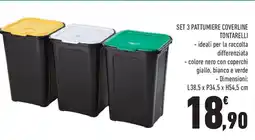 Conad Superstore Set 3 pattumiere coverline TONTARELLI offerta