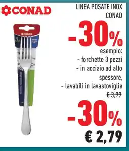 Conad Superstore Linea posate inox CONAD offerta