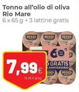 Coop Tonno all'olio di oliva RIO MARE lattine gratis offerta