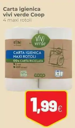 Coop Carta igienica vivi verde Coop 4 maxi rotoli offerta