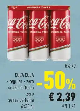 Conad COCA COLA regular zero senza caffeina zero senza caffeina offerta
