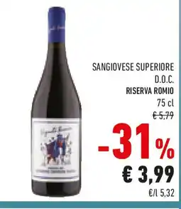 Conad Sangiovese superiore D.O.C. RISERVA ROMIO offerta