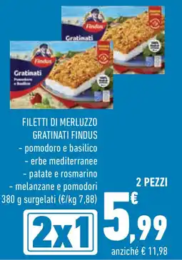 Conad Superstore Filetti di merluzzo gratinati FINDUS offerta