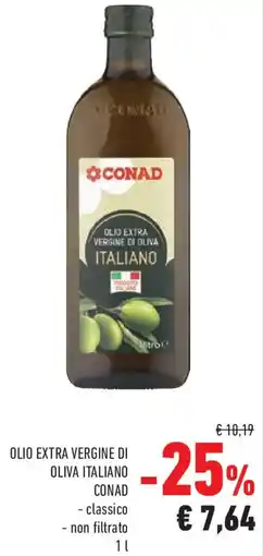 Conad Superstore Olio extra vergine di oliva italiano CONAD offerta