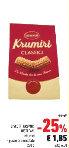 Conad Superstore Biscotti krumiri BISTEFANI offerta