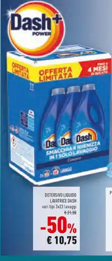 Conad Detersivo liquido lavatrice DASH vari tipi lavaggi offerta