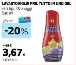 Ipercoop Lavastoviglie pril tutto in uno gel offerta