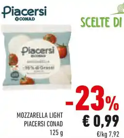 Conad Mozzarella light PIACERSI CONAD offerta