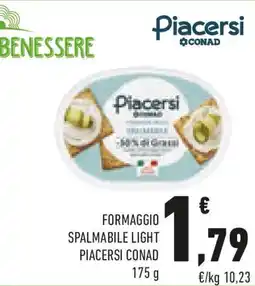 Conad Formaggio spalmabile light PIACERSI CONAD offerta