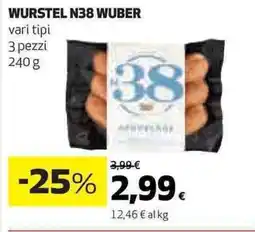 Ipercoop Wurstel n38 WUBER offerta
