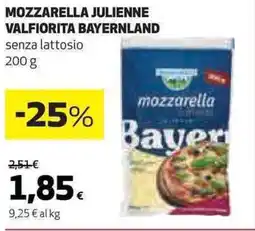 Ipercoop Mozzarella julienne valfiorita BAYERNLAND offerta