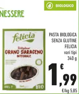Conad Pasta biologica senza glutine FELICIA vari tipi offerta