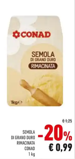 Conad Semola di grano duro rimacinata CONAD offerta