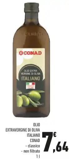 Conad Olio extravergine di oliva italiano CONAD classico non filtrato offerta