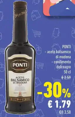 Conad PONTI aceto balsamico di modena condimento dolceagro offerta