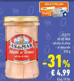 Conad Filetti AS DO MAR all'olio di oliva al naturale offerta