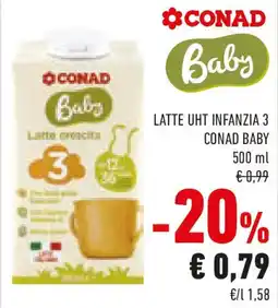 Conad Latte uht infanzia 3 CONAD BABY offerta