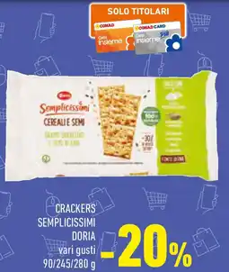 Conad Crackers semplicissimi DORIA vari gusti offerta