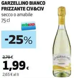Ipercoop Garzellino bianco frizzante CIV&CIV offerta