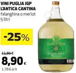 Ipercoop Vini puglia igp L'ANTICA CANTINA offerta