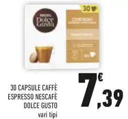 Conad 30 capsule caffè espresso NESCAFÈ DOLCE GUSTO vari tipi offerta