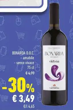 Conad BONARDA D.O.C. amabile secco vivace offerta
