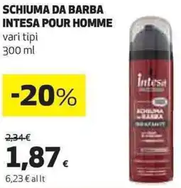 Ipercoop Schiuma da barba intesa pour homme offerta