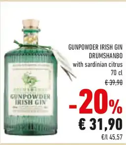 Conad GUNPOWDER IRISH GIN DRUMSHANBO with sardinian citrus offerta