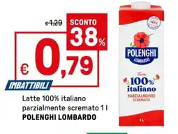 Iper La Grande Latte 100% italiano parzialmente scremato POLENGHI LOMBARDO offerta