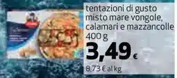 Ipercoop Findus tentazioni di gusto misto mare vongole, calamari e mazzancolle offerta