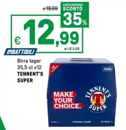 Iper La Grande Birra lager TENNENT'S SUPER offerta
