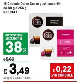 Iper La Grande 16 Capsule Dolce Gusto gusti assortiti NESCAFÉ offerta