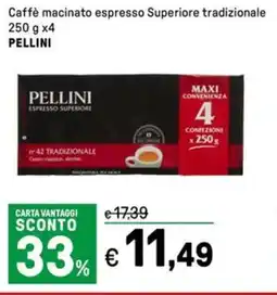 Iper La Grande Caffè macinato espresso Superiore tradizionale PELLINI offerta